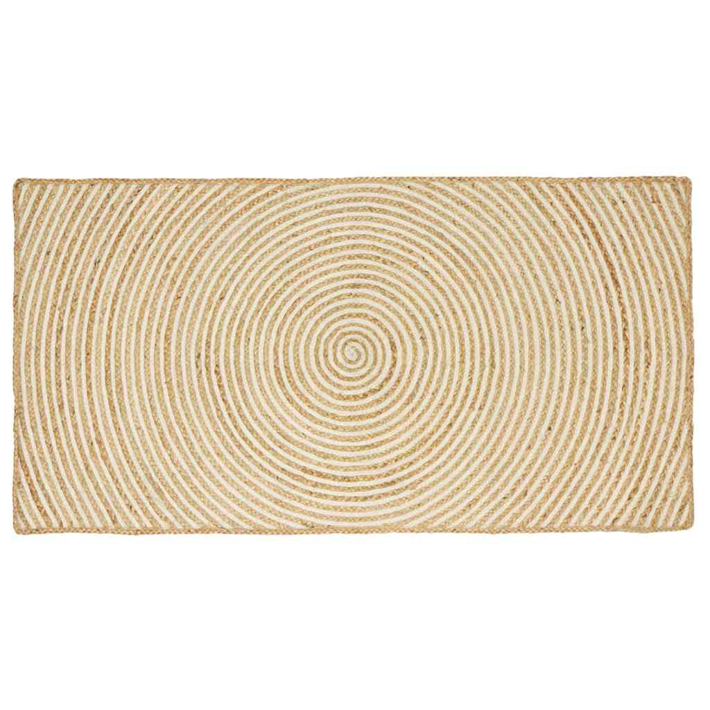 vidaXL Alue Matto valkoinen 80 x 150 cm Juutti